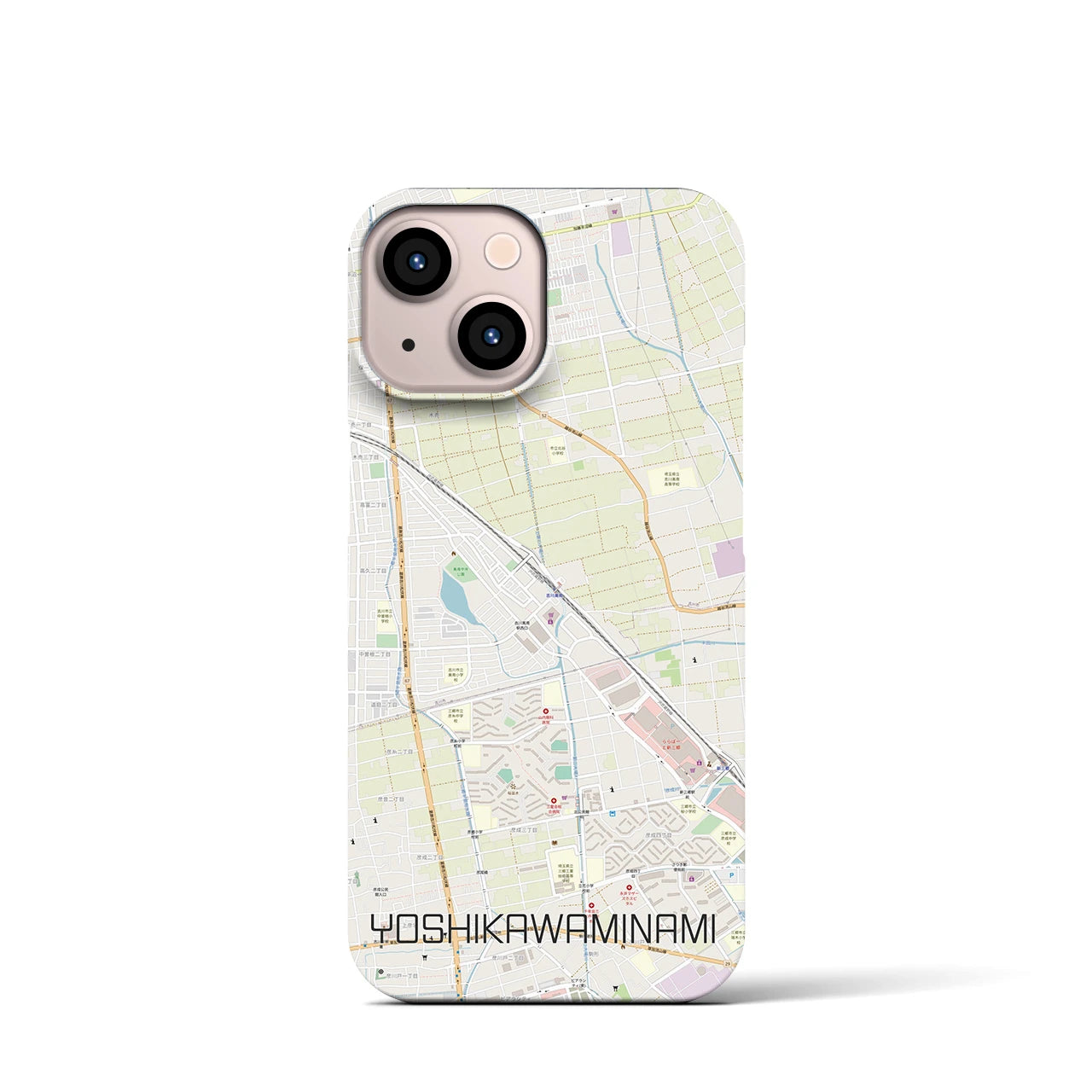 【吉川美南】地図柄iPhoneケース（バックカバータイプ・ナチュラル）iPhone 13 mini 用