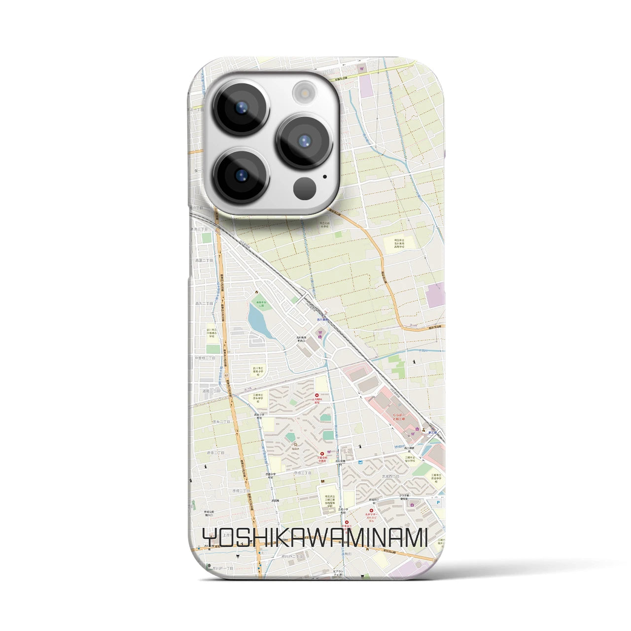 【吉川美南】地図柄iPhoneケース（バックカバータイプ・ナチュラル）iPhone 14 Pro 用