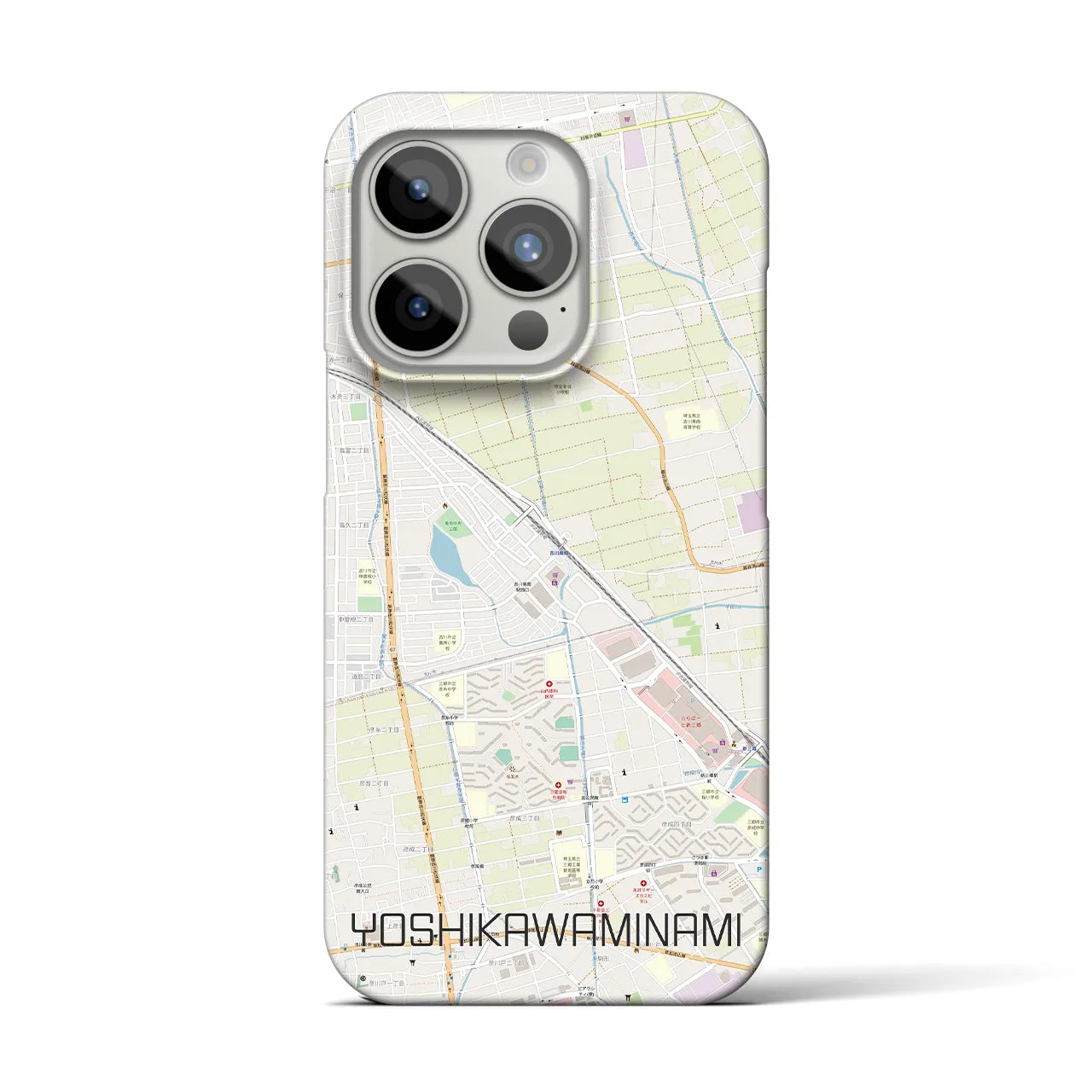 【吉川美南】地図柄iPhoneケース（バックカバータイプ・ナチュラル）iPhone 15 Pro 用