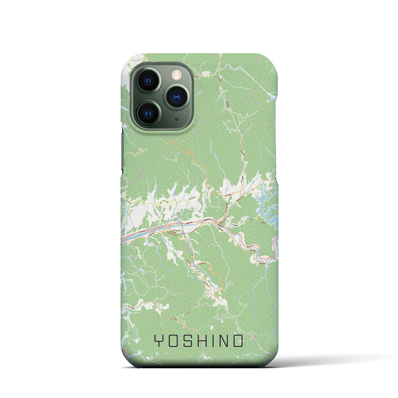 【吉野】地図柄iPhoneケース（バックカバータイプ・ナチュラル）iPhone 11 Pro 用