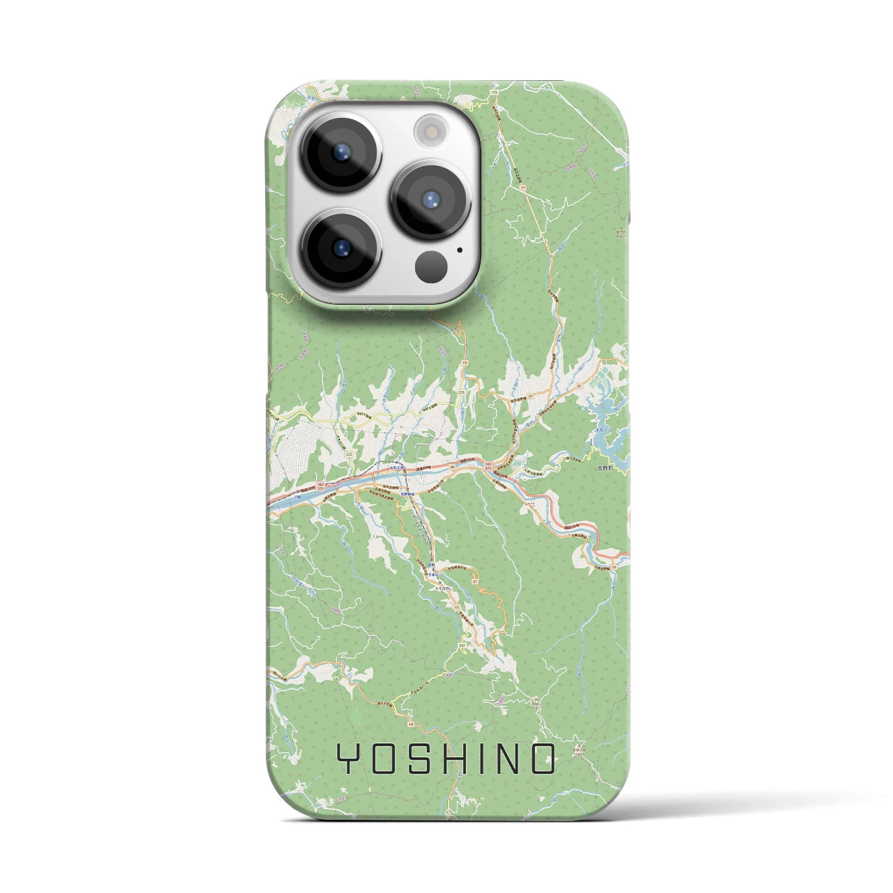 【吉野】地図柄iPhoneケース（バックカバータイプ・ナチュラル）iPhone 14 Pro 用