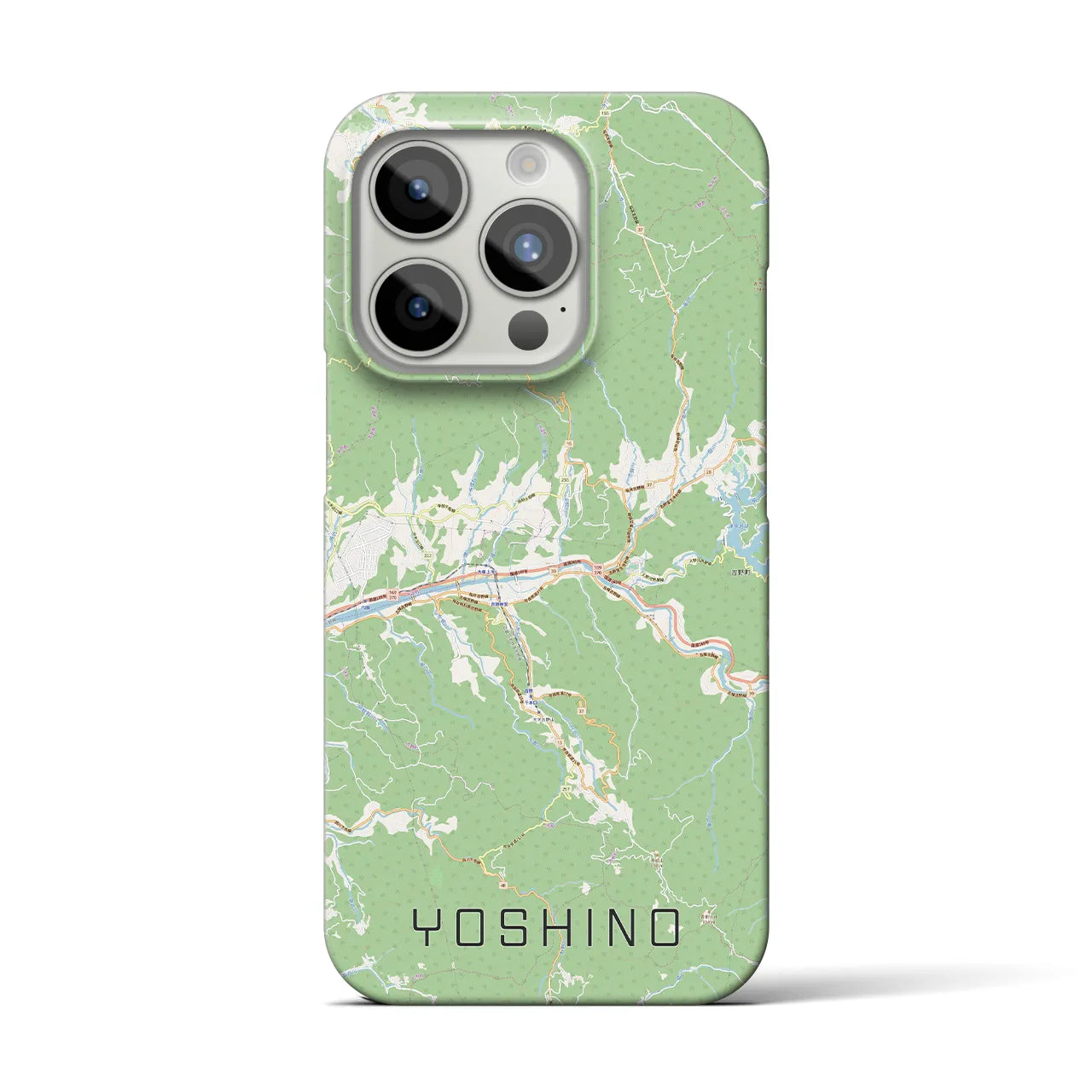 【吉野】地図柄iPhoneケース（バックカバータイプ・ナチュラル）iPhone 15 Pro 用