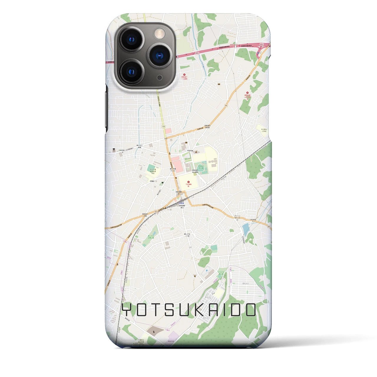 【四街道】地図柄iPhoneケース（バックカバータイプ・ナチュラル）iPhone 11 Pro Max 用