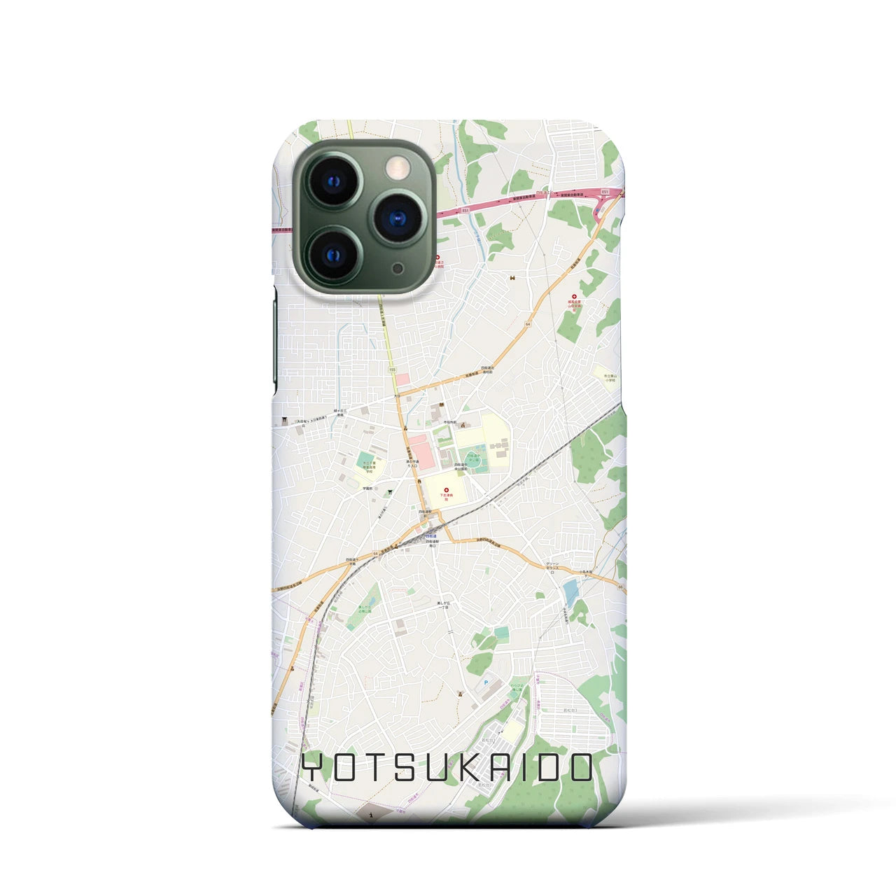 【四街道】地図柄iPhoneケース（バックカバータイプ・ナチュラル）iPhone 11 Pro 用