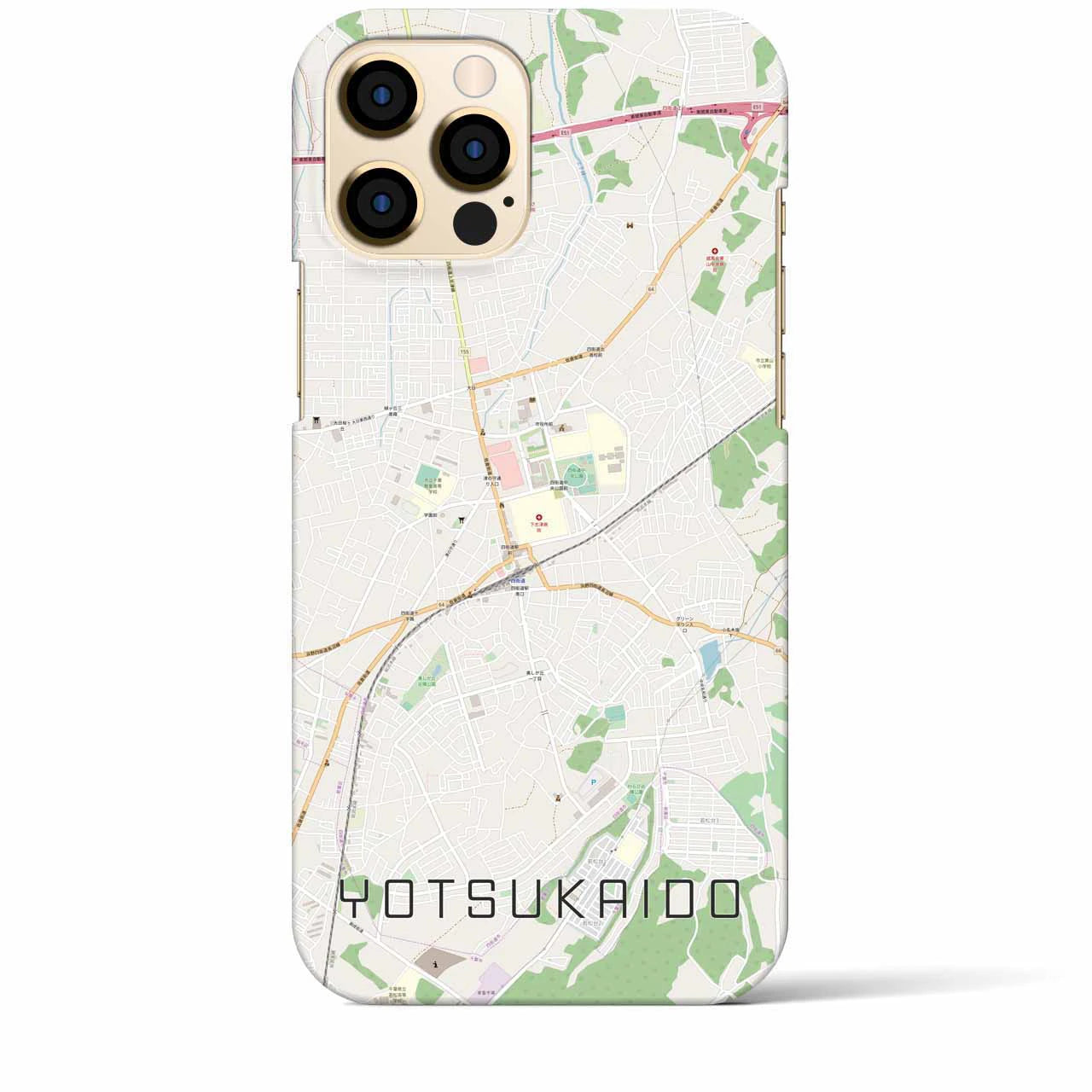 【四街道】地図柄iPhoneケース（バックカバータイプ・ナチュラル）iPhone 12 Pro Max 用