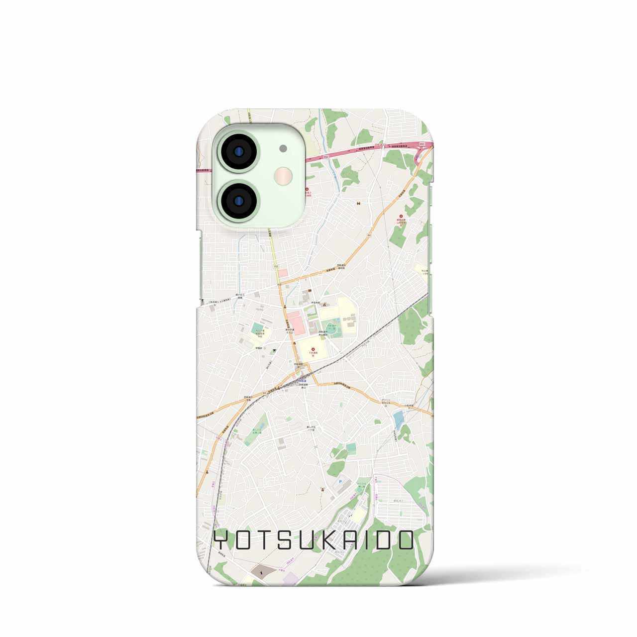 【四街道】地図柄iPhoneケース（バックカバータイプ・ナチュラル）iPhone 12 mini 用