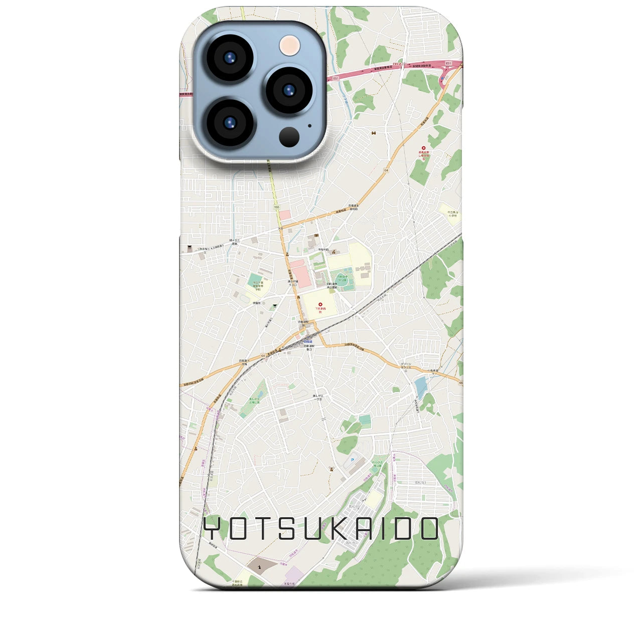 【四街道】地図柄iPhoneケース（バックカバータイプ・ナチュラル）iPhone 13 Pro Max 用