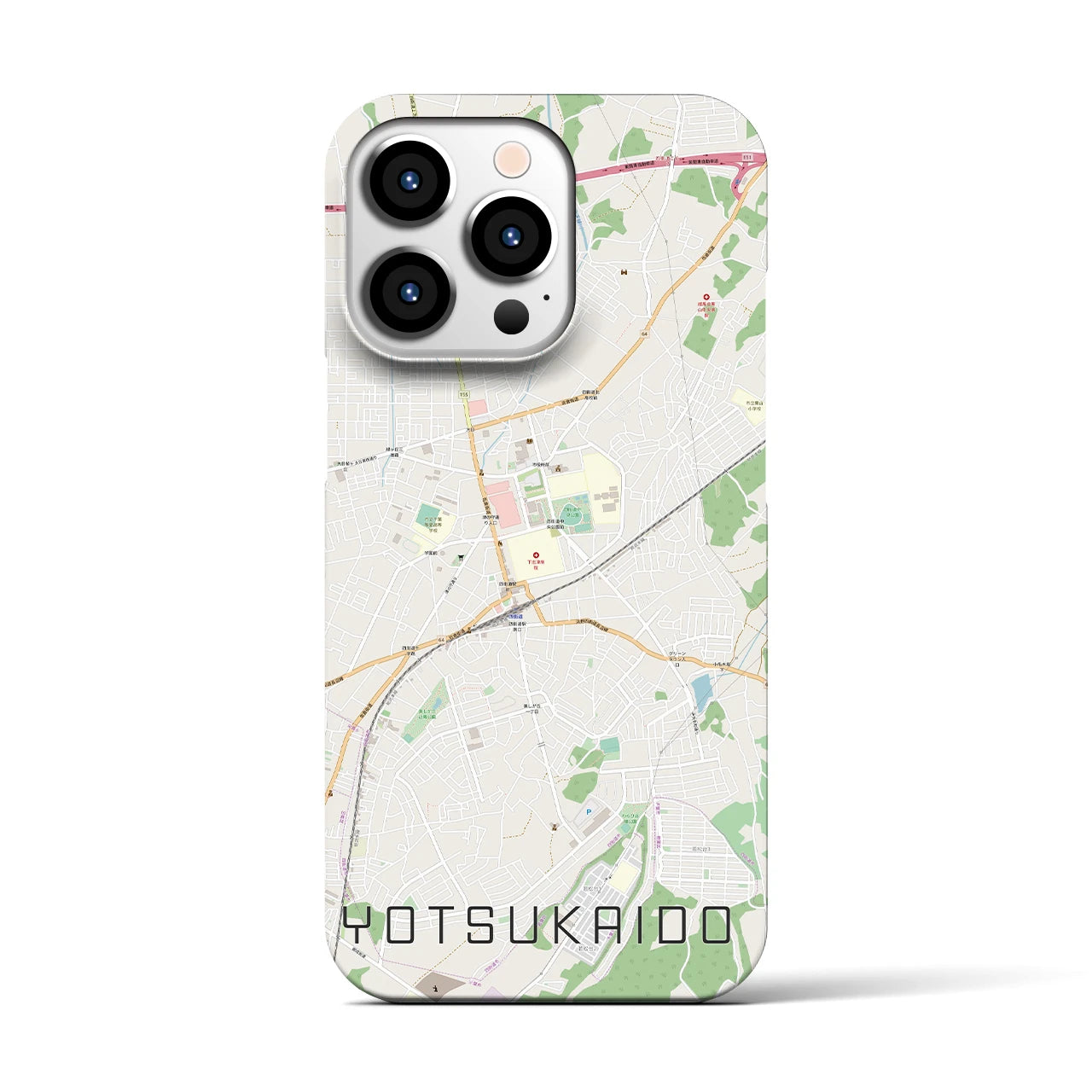 【四街道】地図柄iPhoneケース（バックカバータイプ・ナチュラル）iPhone 13 Pro 用