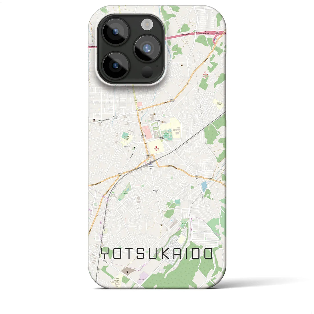 【四街道】地図柄iPhoneケース（バックカバータイプ・ナチュラル）iPhone 15 Pro Max 用