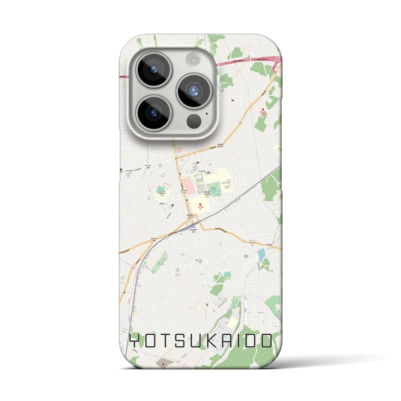 【四街道】地図柄iPhoneケース（バックカバータイプ・ナチュラル）iPhone 15 Pro 用
