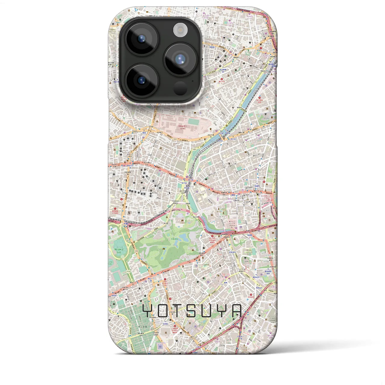 【四ツ谷】地図柄iPhoneケース（バックカバータイプ・ナチュラル）iPhone 15 Pro Max 用