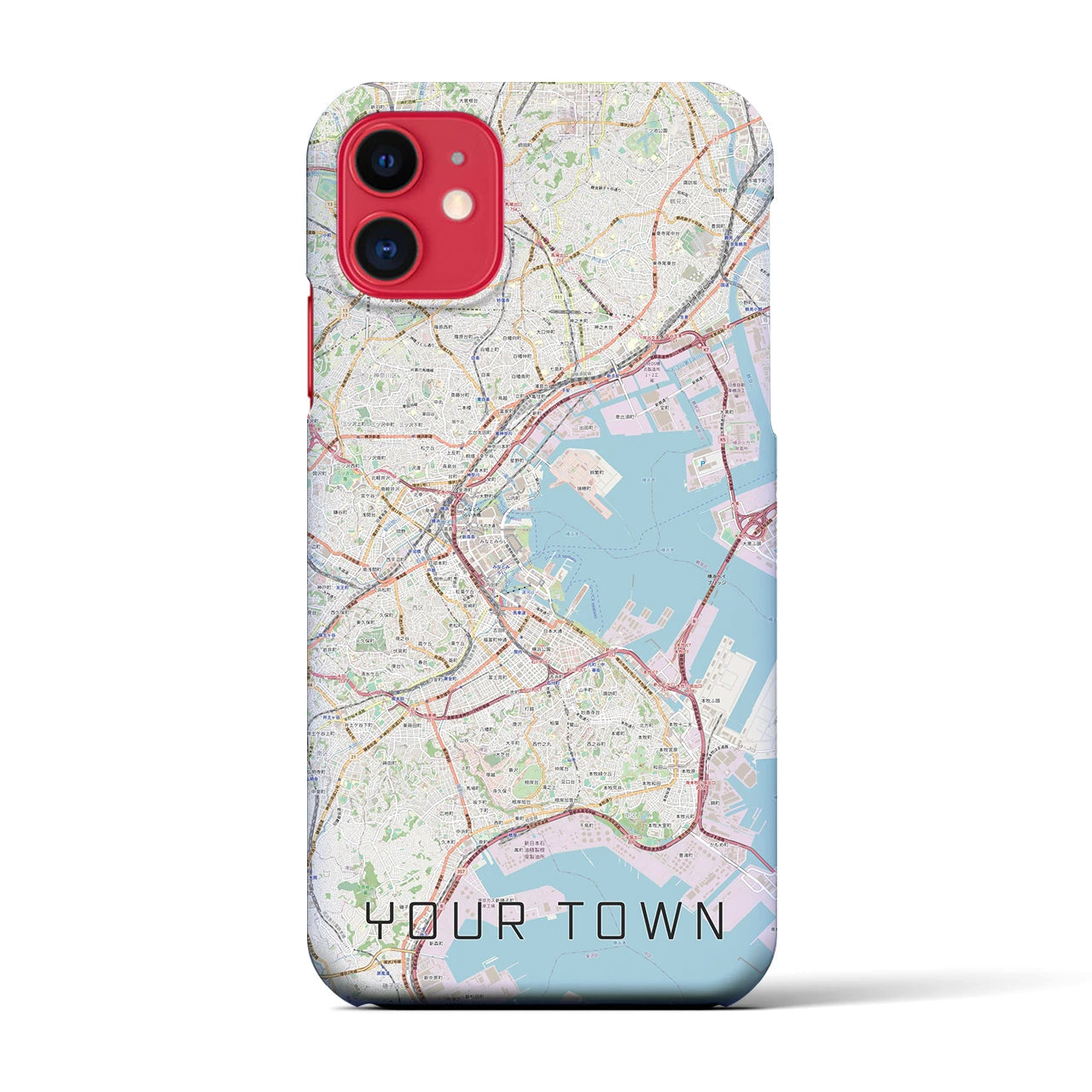 【あなたの街】地図柄iPhoneケース（バックカバータイプ特注A・ナチュラル）iPhone 11 用