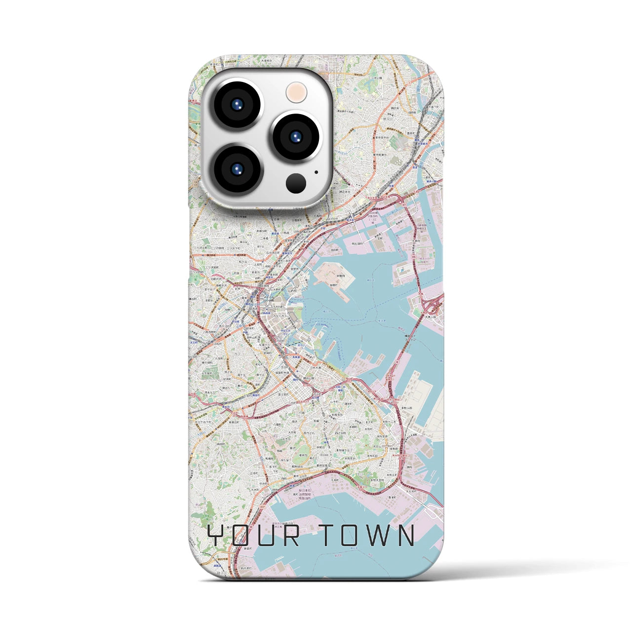 【あなたの街】地図柄iPhoneケース（バックカバータイプ特注A・ナチュラル）iPhone 13 Pro 用