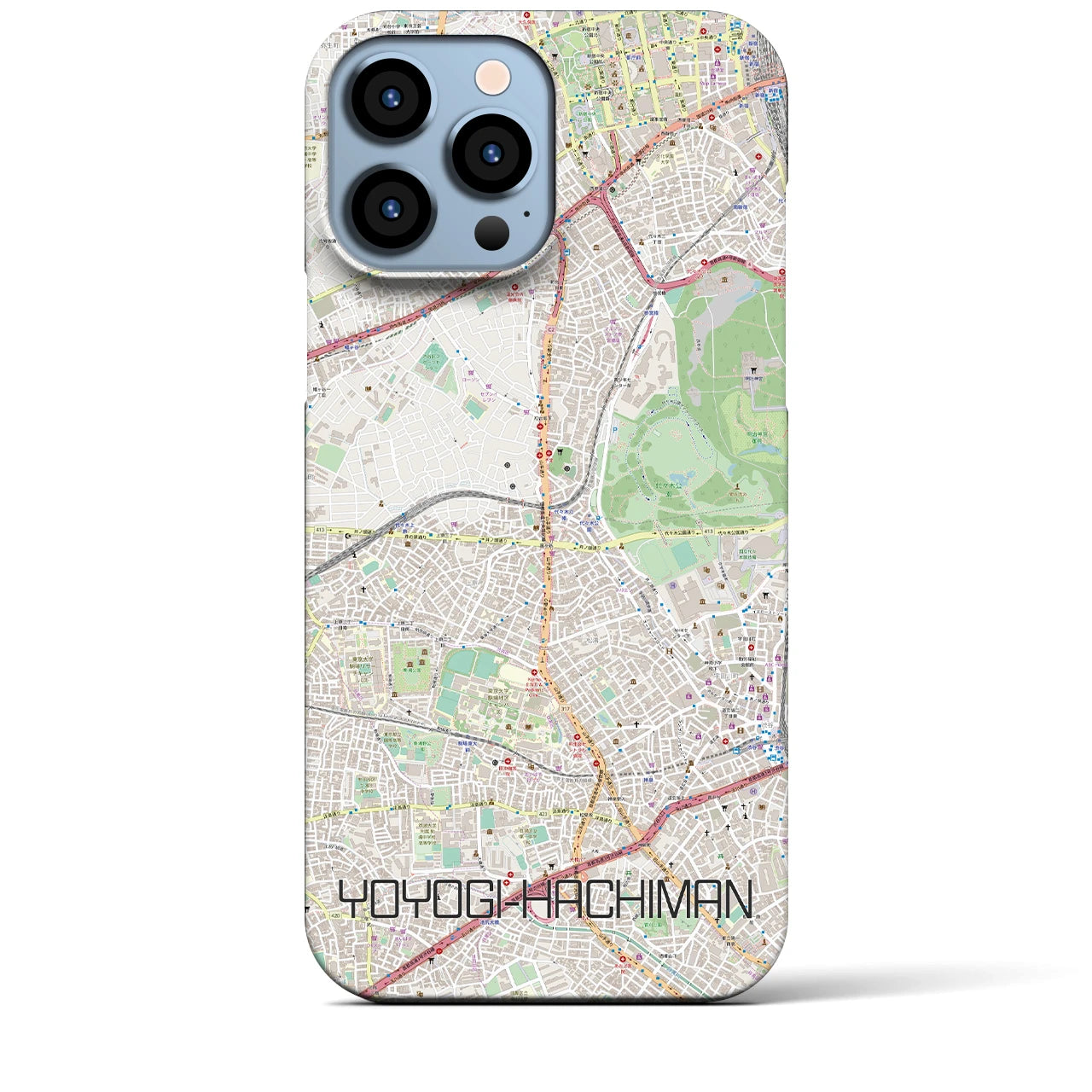 【代々木八幡】地図柄iPhoneケース（バックカバータイプ・ナチュラル）iPhone 13 Pro Max 用