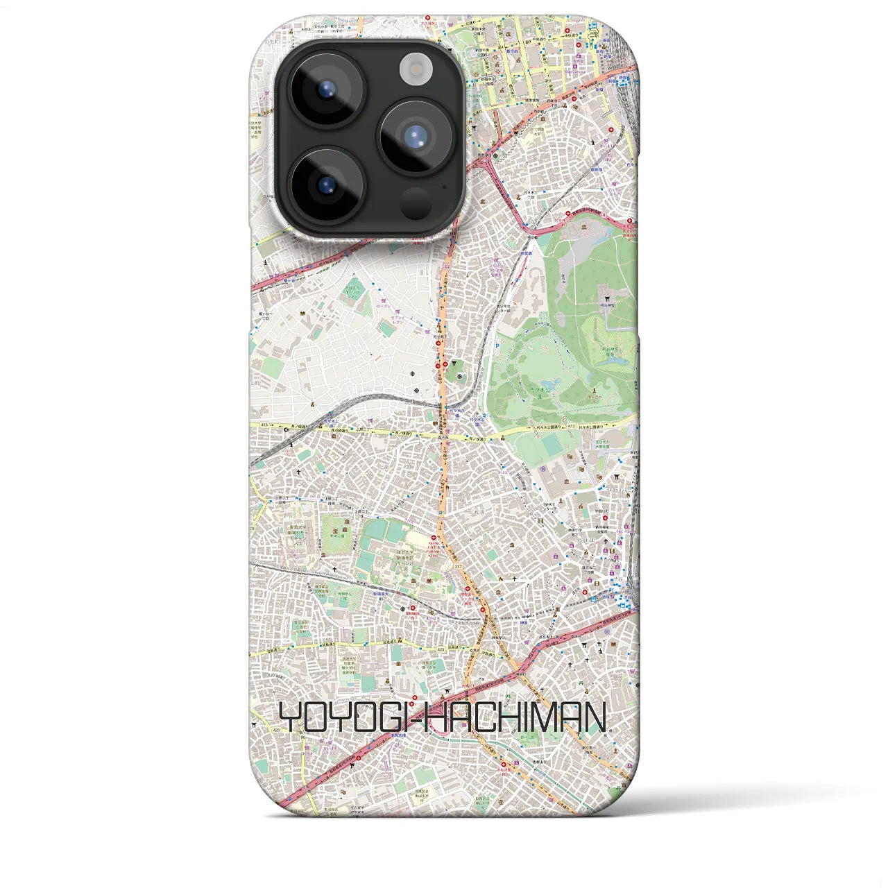 【代々木八幡】地図柄iPhoneケース（バックカバータイプ・ナチュラル）iPhone 15 Pro Max 用