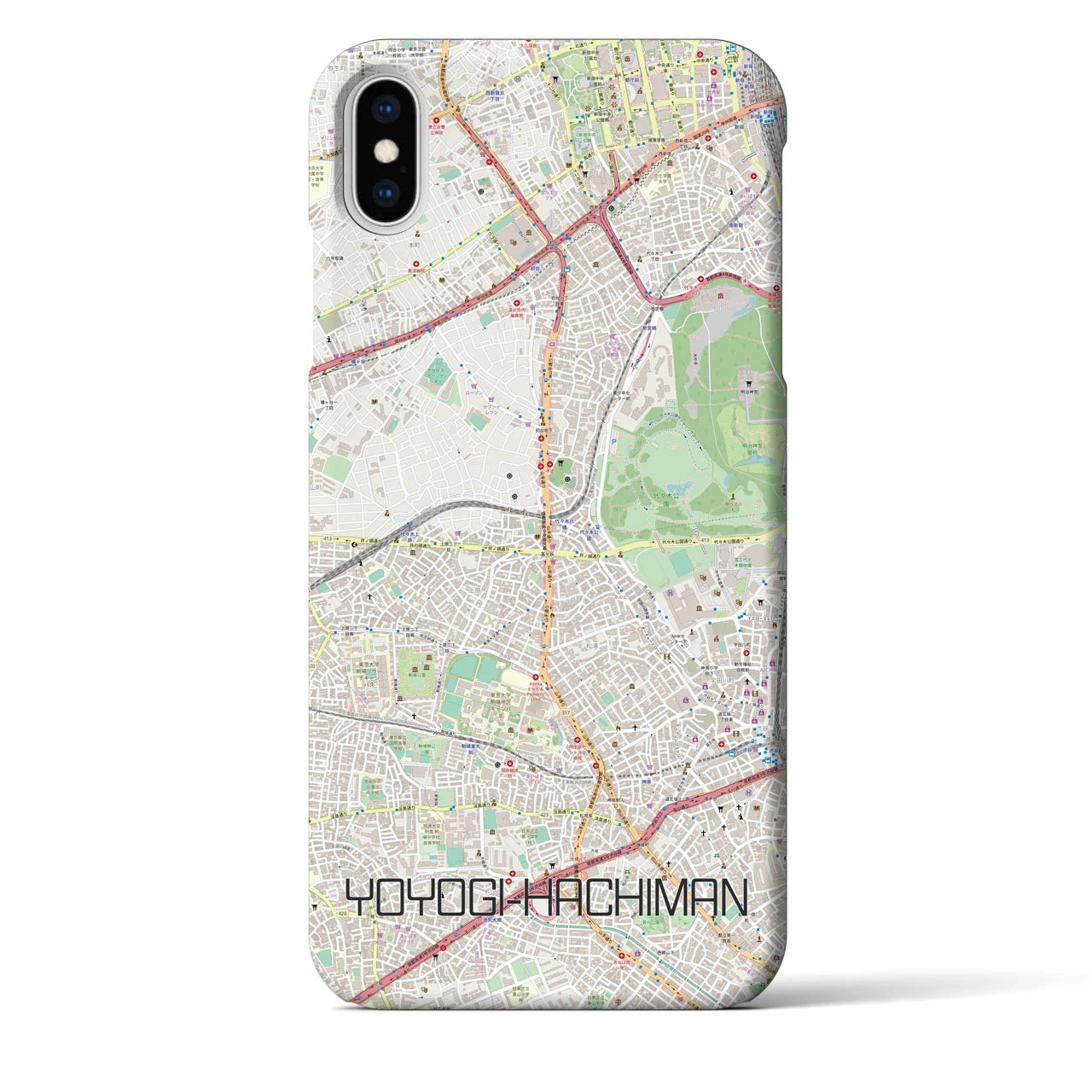 【代々木八幡】地図柄iPhoneケース（バックカバータイプ・ナチュラル）iPhone XS Max 用