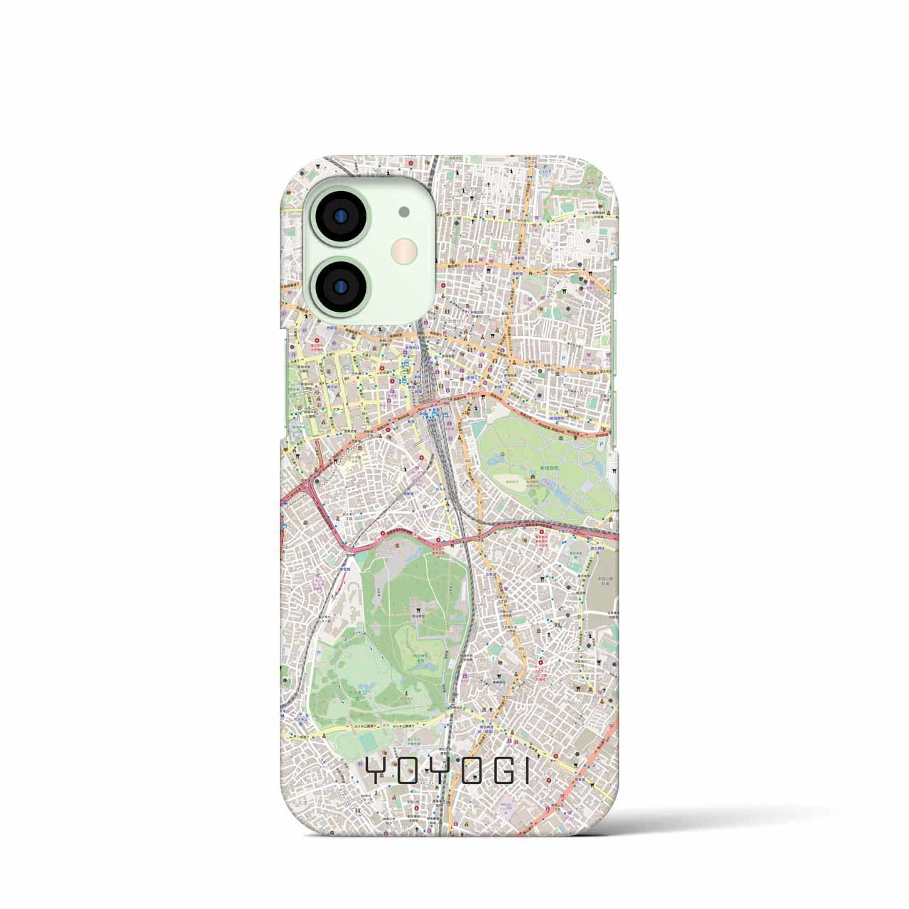 【代々木】地図柄iPhoneケース（バックカバータイプ・ナチュラル）iPhone 12 mini 用