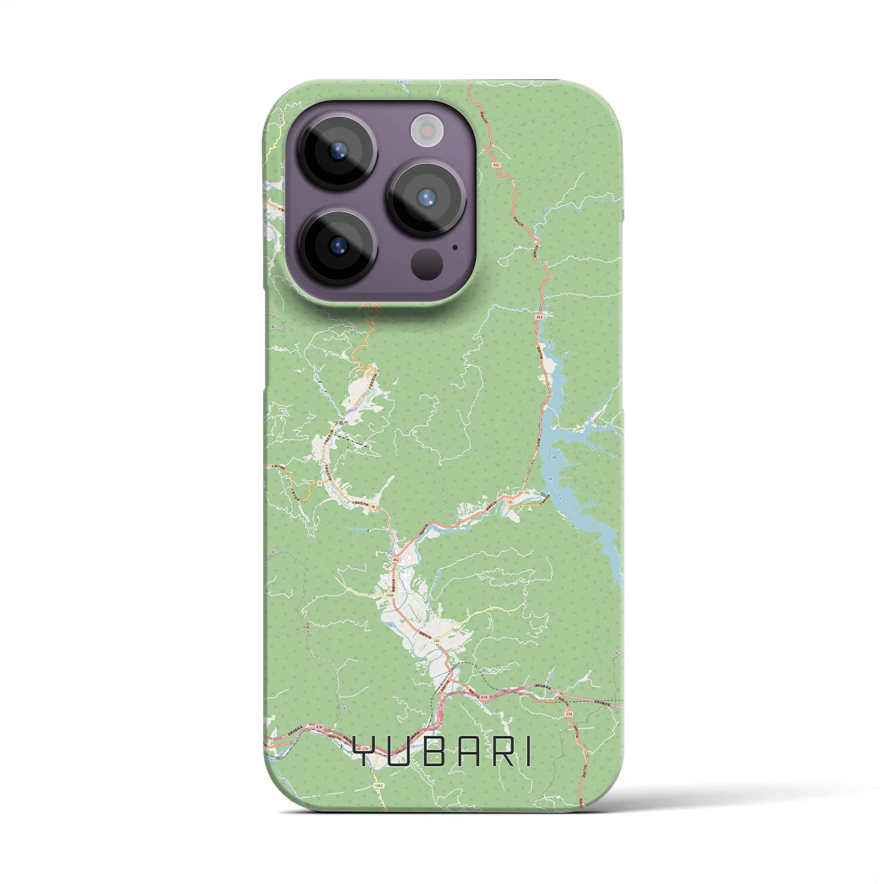 【夕張】地図柄iPhoneケース（バックカバータイプ・ナチュラル）iPhone 14 Pro 用
