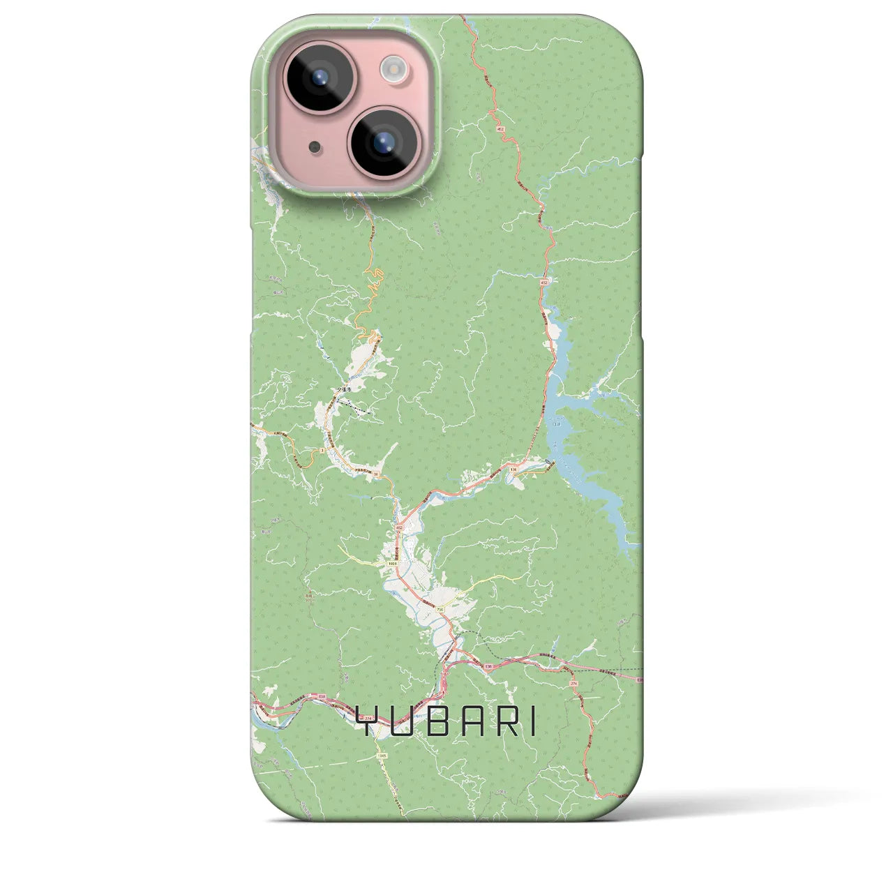 【夕張】地図柄iPhoneケース（バックカバータイプ・ナチュラル）iPhone 15 Plus 用