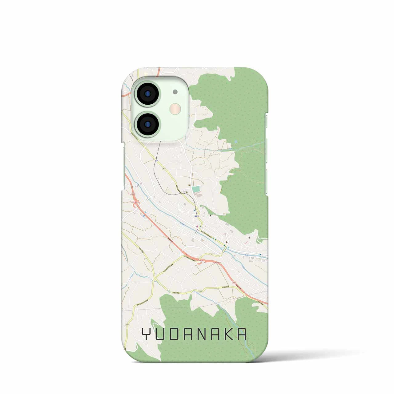 【湯田中】地図柄iPhoneケース（バックカバータイプ・ナチュラル）iPhone 12 mini 用