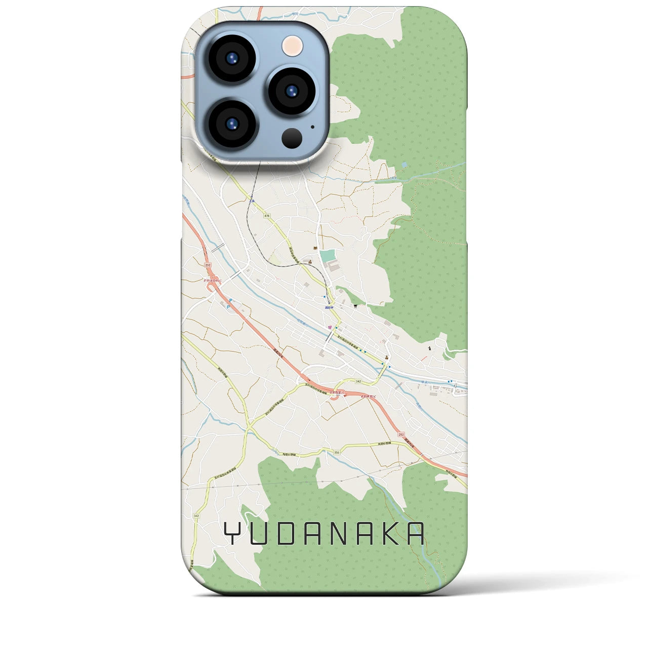 【湯田中】地図柄iPhoneケース（バックカバータイプ・ナチュラル）iPhone 13 Pro Max 用