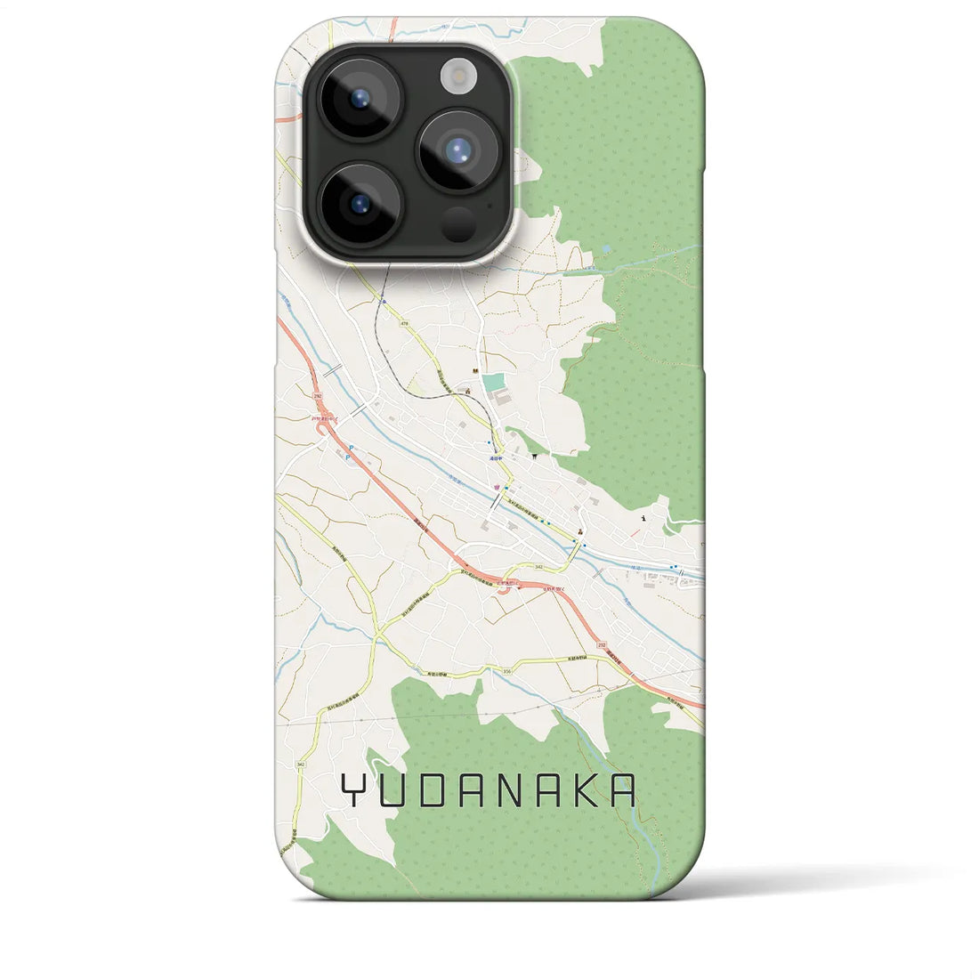 【湯田中】地図柄iPhoneケース（バックカバータイプ・ナチュラル）iPhone 15 Pro Max 用