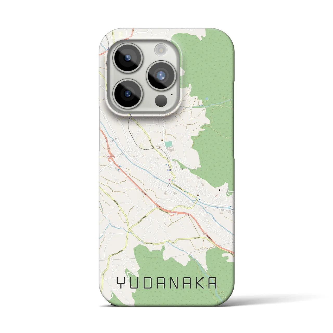 【湯田中】地図柄iPhoneケース（バックカバータイプ・ナチュラル）iPhone 15 Pro 用