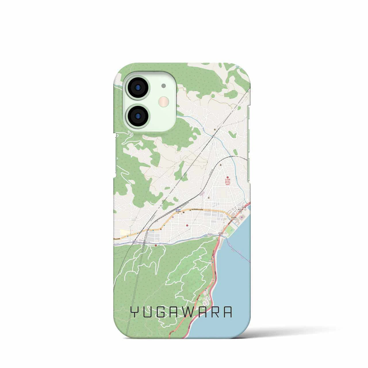 【湯河原】地図柄iPhoneケース（バックカバータイプ・ナチュラル）iPhone 12 mini 用