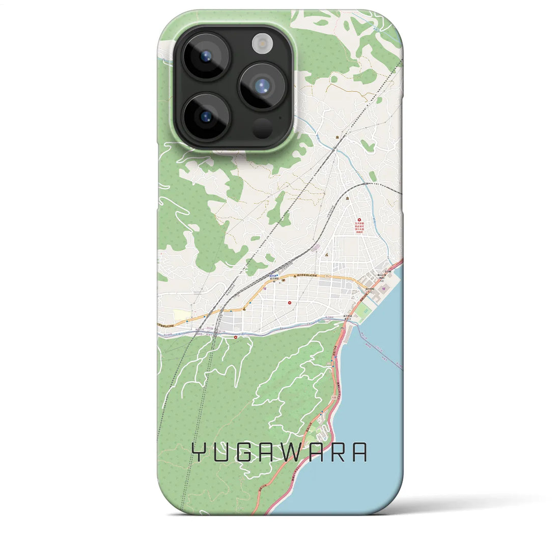 【湯河原】地図柄iPhoneケース（バックカバータイプ・ナチュラル）iPhone 15 Pro Max 用