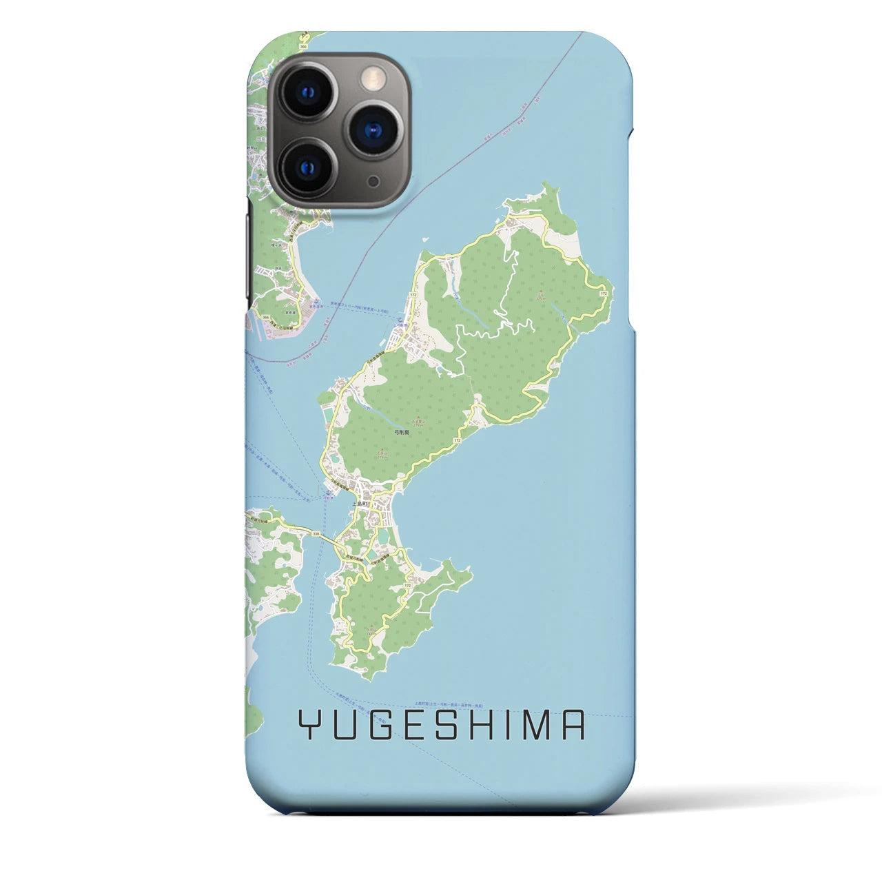 【弓削島】地図柄iPhoneケース（バックカバータイプ・ナチュラル）iPhone 11 Pro Max 用