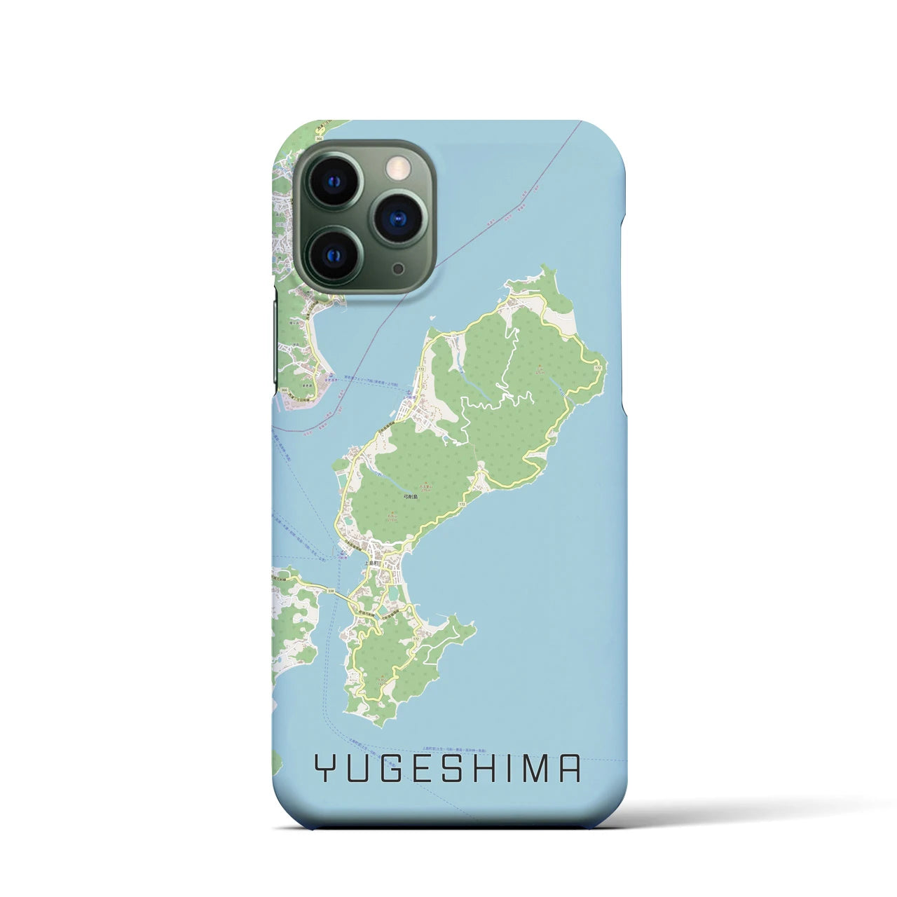 【弓削島】地図柄iPhoneケース（バックカバータイプ・ナチュラル）iPhone 11 Pro 用