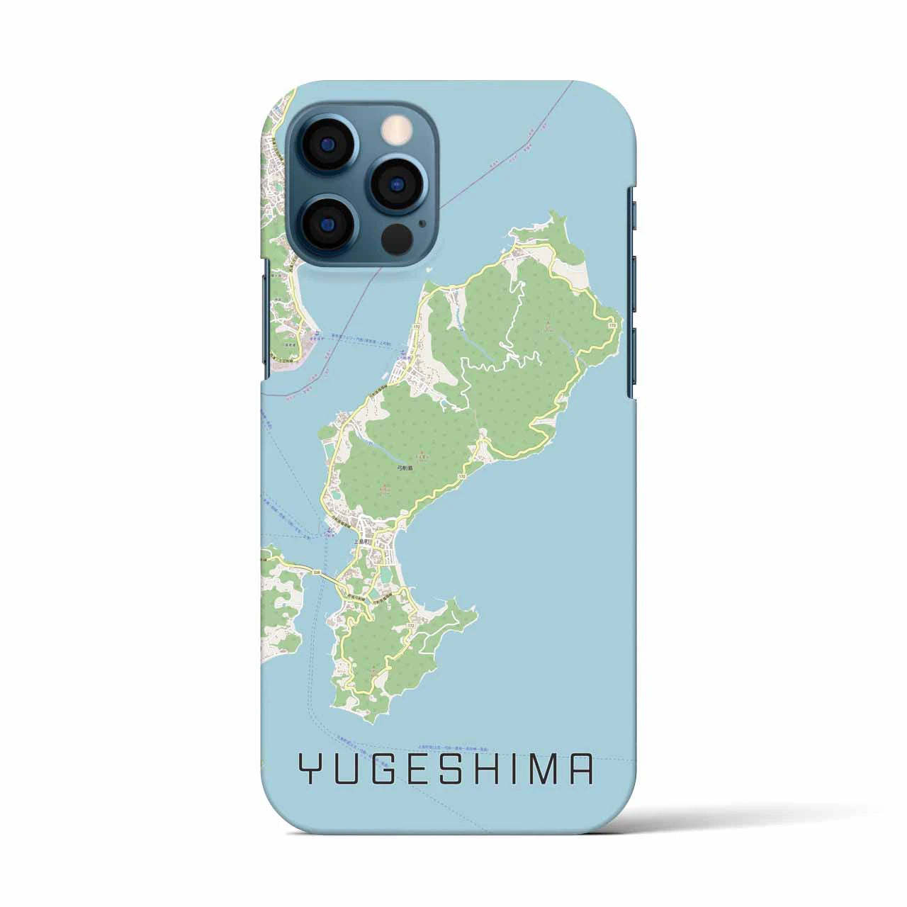 【弓削島】地図柄iPhoneケース（バックカバータイプ・ナチュラル）iPhone 12 / 12 Pro 用
