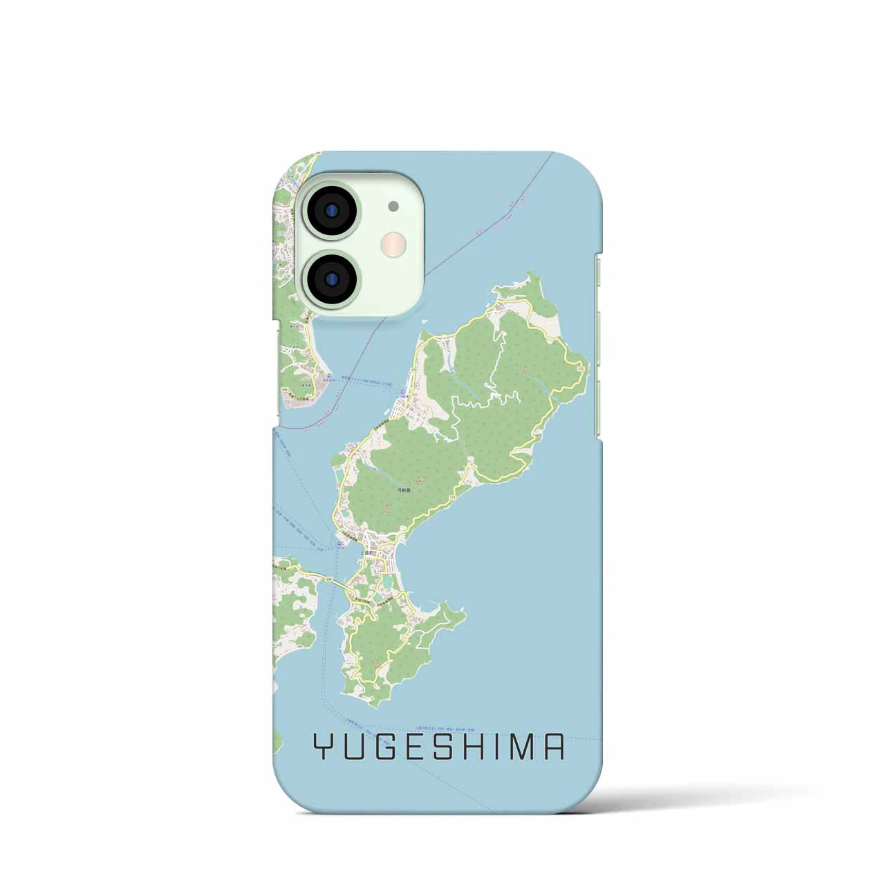 【弓削島】地図柄iPhoneケース（バックカバータイプ・ナチュラル）iPhone 12 mini 用