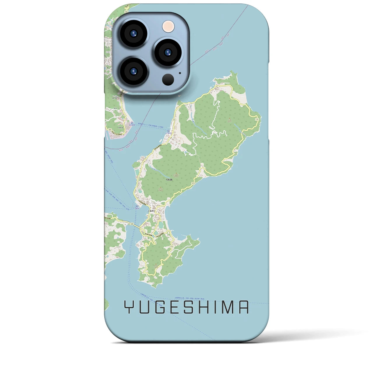 【弓削島】地図柄iPhoneケース（バックカバータイプ・ナチュラル）iPhone 13 Pro Max 用