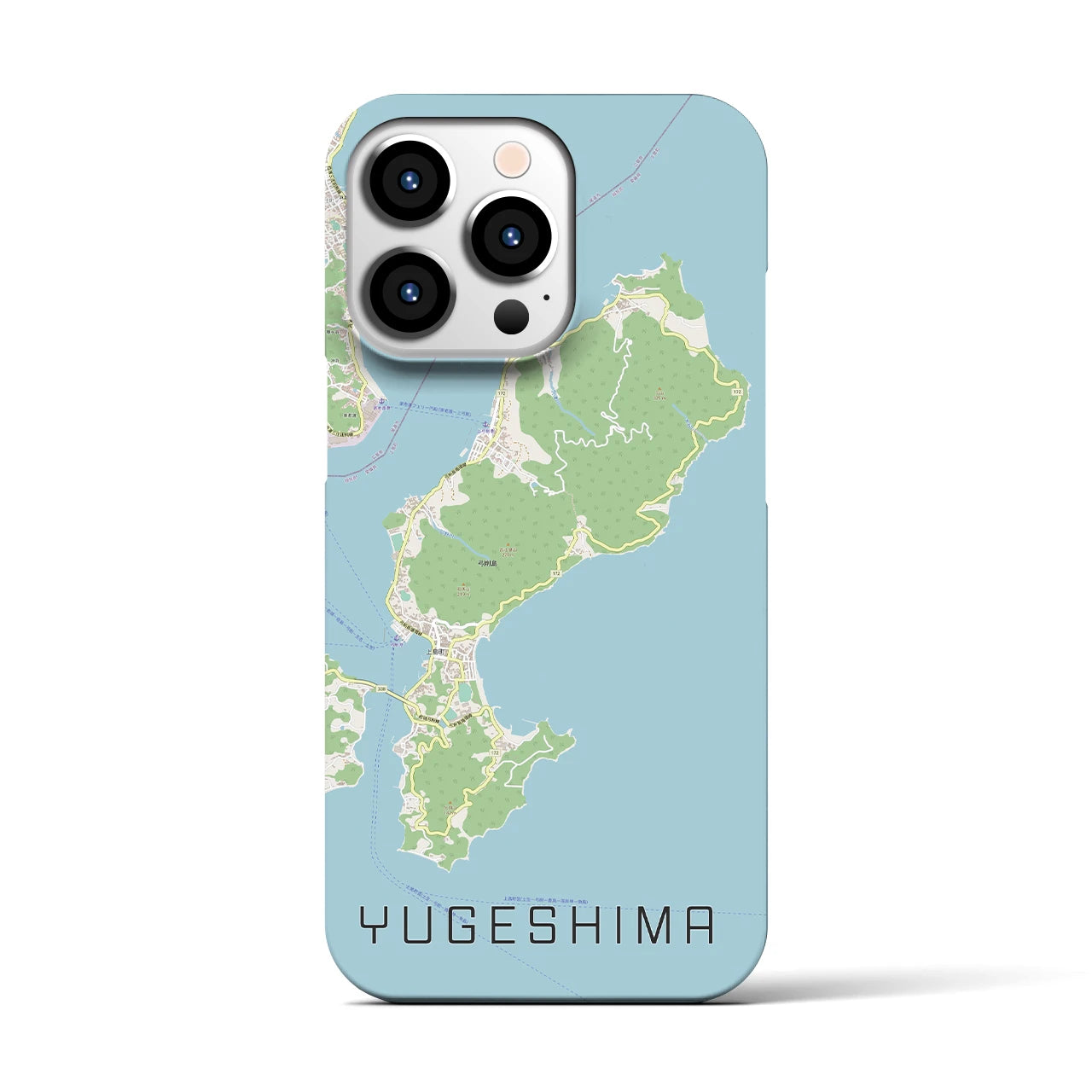 【弓削島】地図柄iPhoneケース（バックカバータイプ・ナチュラル）iPhone 13 Pro 用
