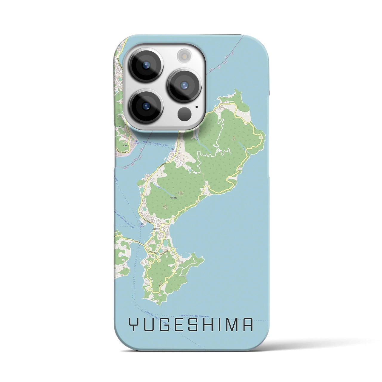 【弓削島】地図柄iPhoneケース（バックカバータイプ・ナチュラル）iPhone 14 Pro 用