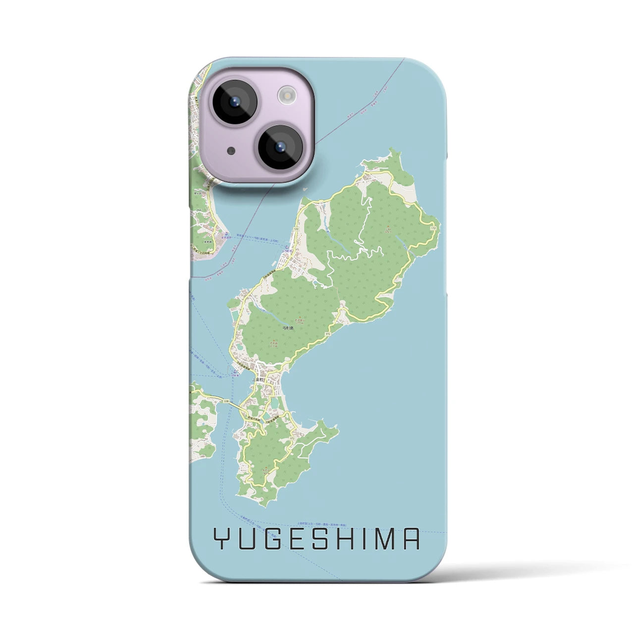 【弓削島】地図柄iPhoneケース（バックカバータイプ・ナチュラル）iPhone 14 用