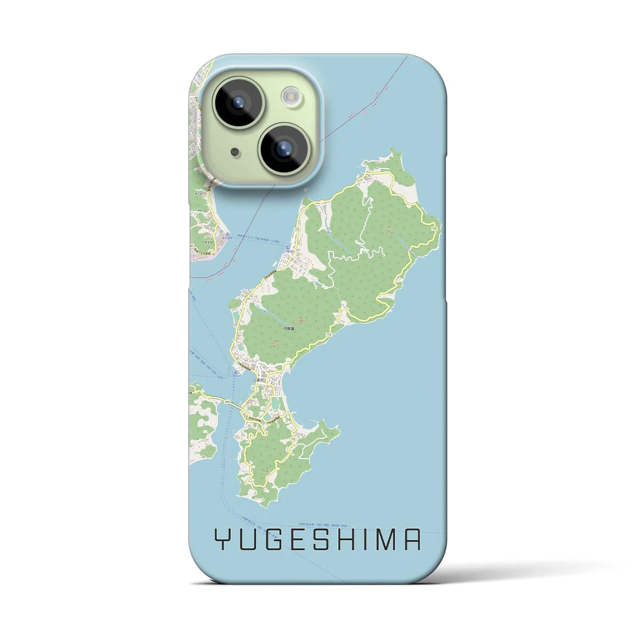 【弓削島】地図柄iPhoneケース（バックカバータイプ・ナチュラル）iPhone 15 用