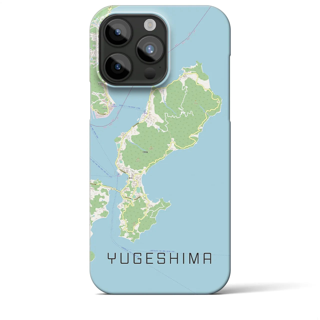 【弓削島】地図柄iPhoneケース（バックカバータイプ・ナチュラル）iPhone 15 Pro Max 用