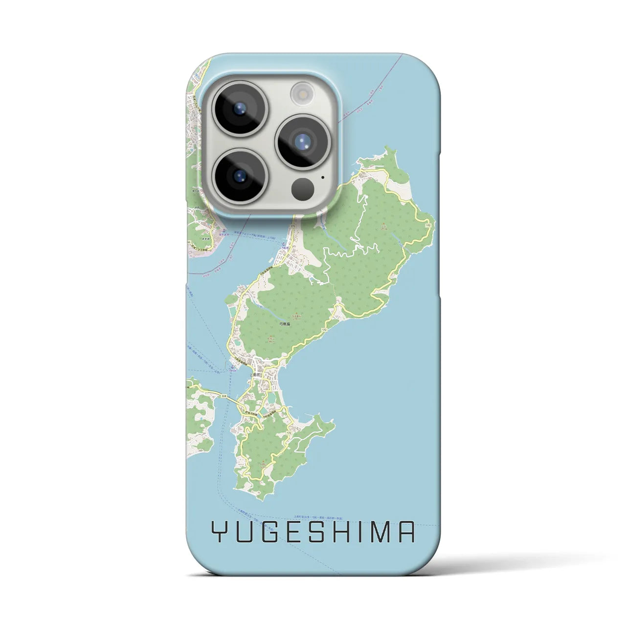 【弓削島】地図柄iPhoneケース（バックカバータイプ・ナチュラル）iPhone 15 Pro 用