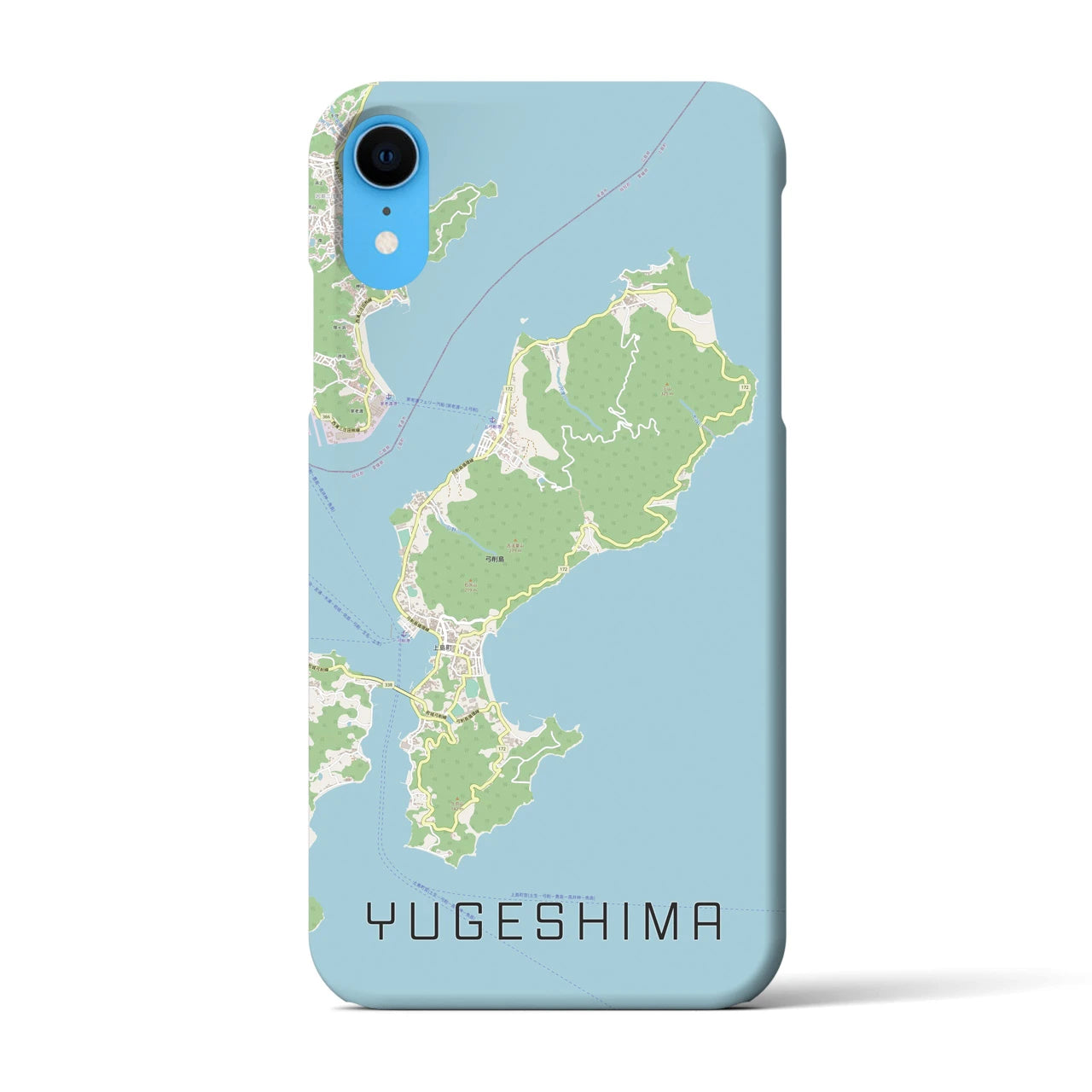 【弓削島】地図柄iPhoneケース（バックカバータイプ・ナチュラル）iPhone XR 用