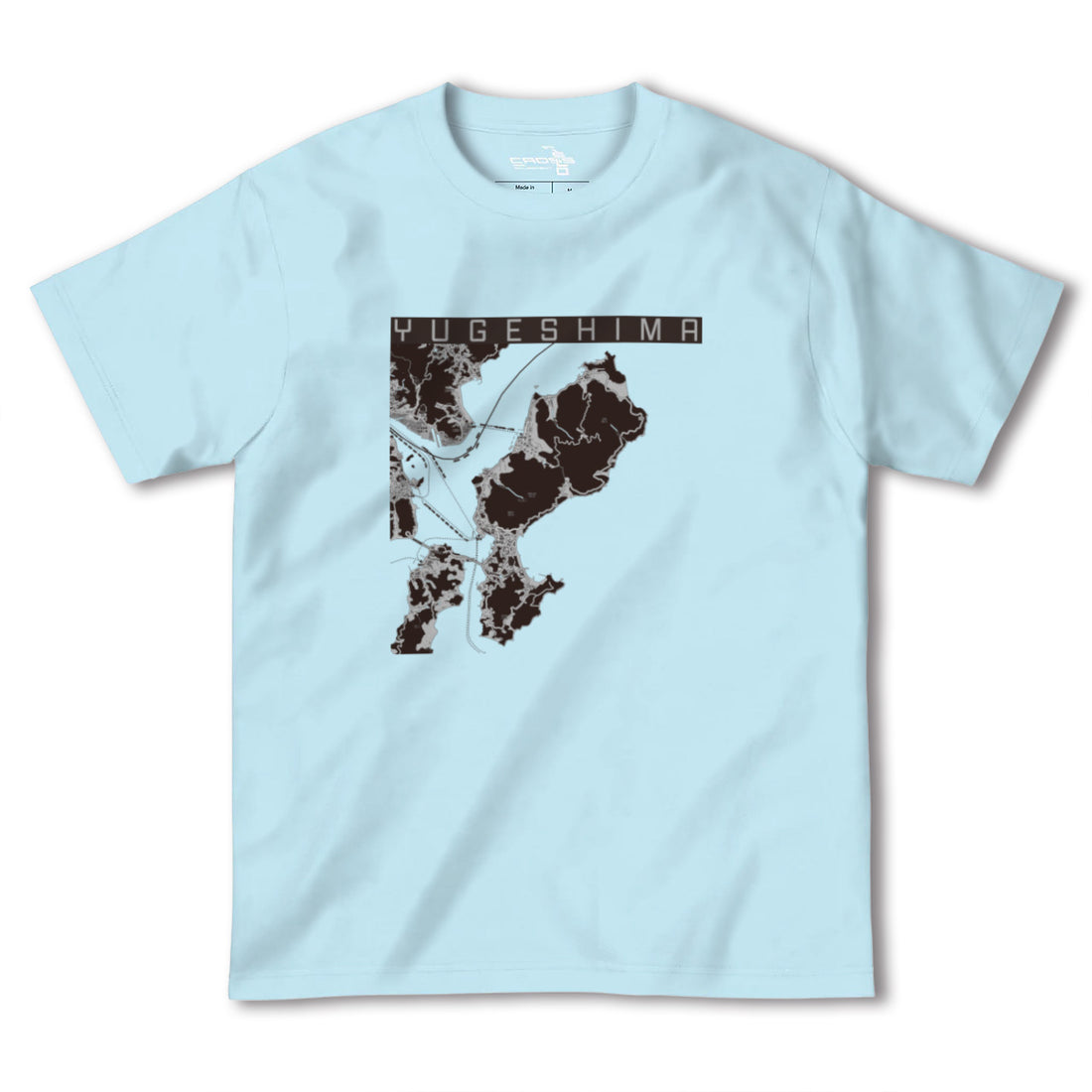 【弓削島(愛媛県)】地図柄ヘビーウェイトTシャツ