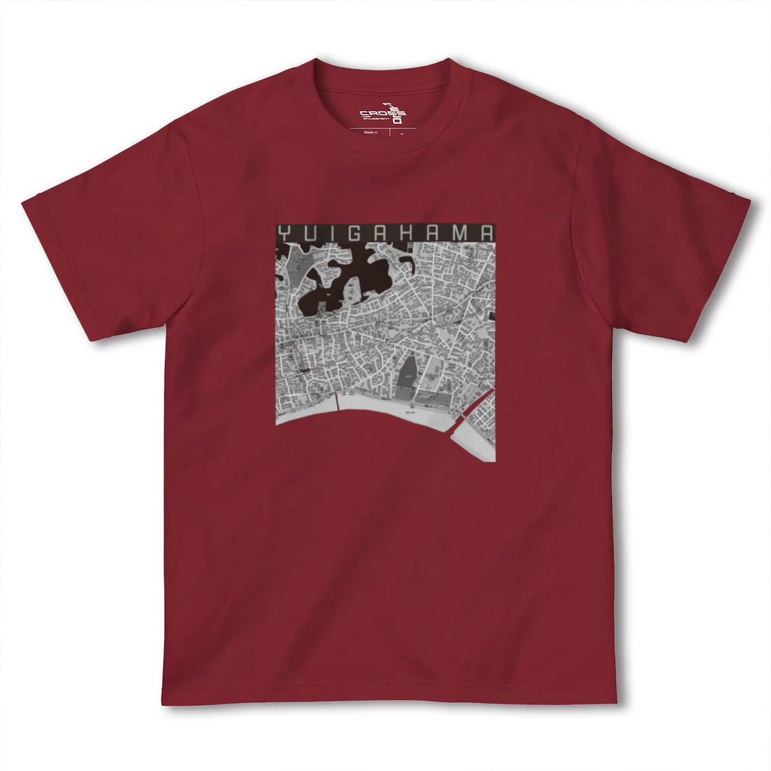 【由比ヶ浜(神奈川県)】地図柄ヘビーウェイトTシャツ