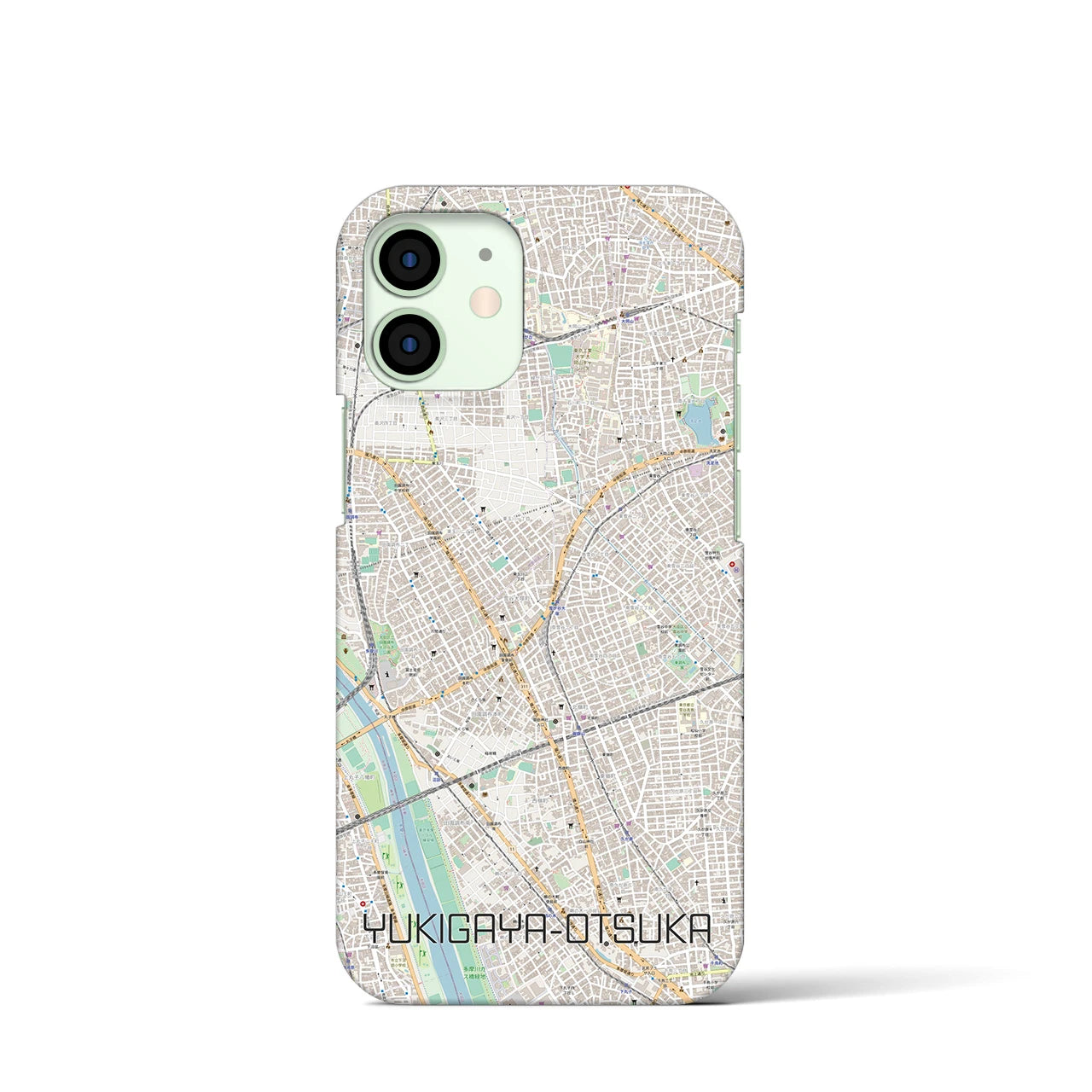 【雪が谷大塚】地図柄iPhoneケース（バックカバータイプ・ナチュラル）iPhone 12 mini 用