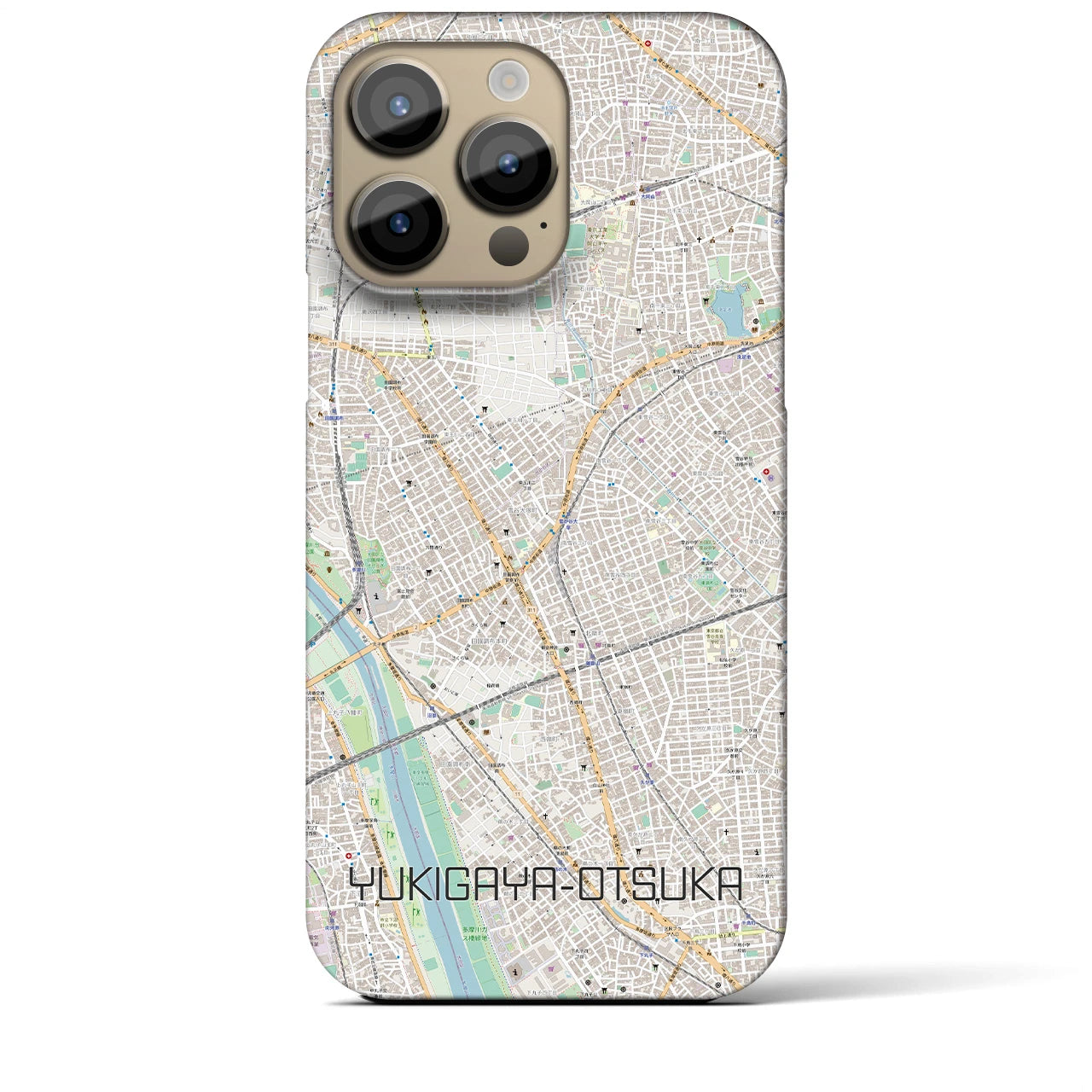 【雪が谷大塚】地図柄iPhoneケース（バックカバータイプ・ナチュラル）iPhone 14 Pro Max 用