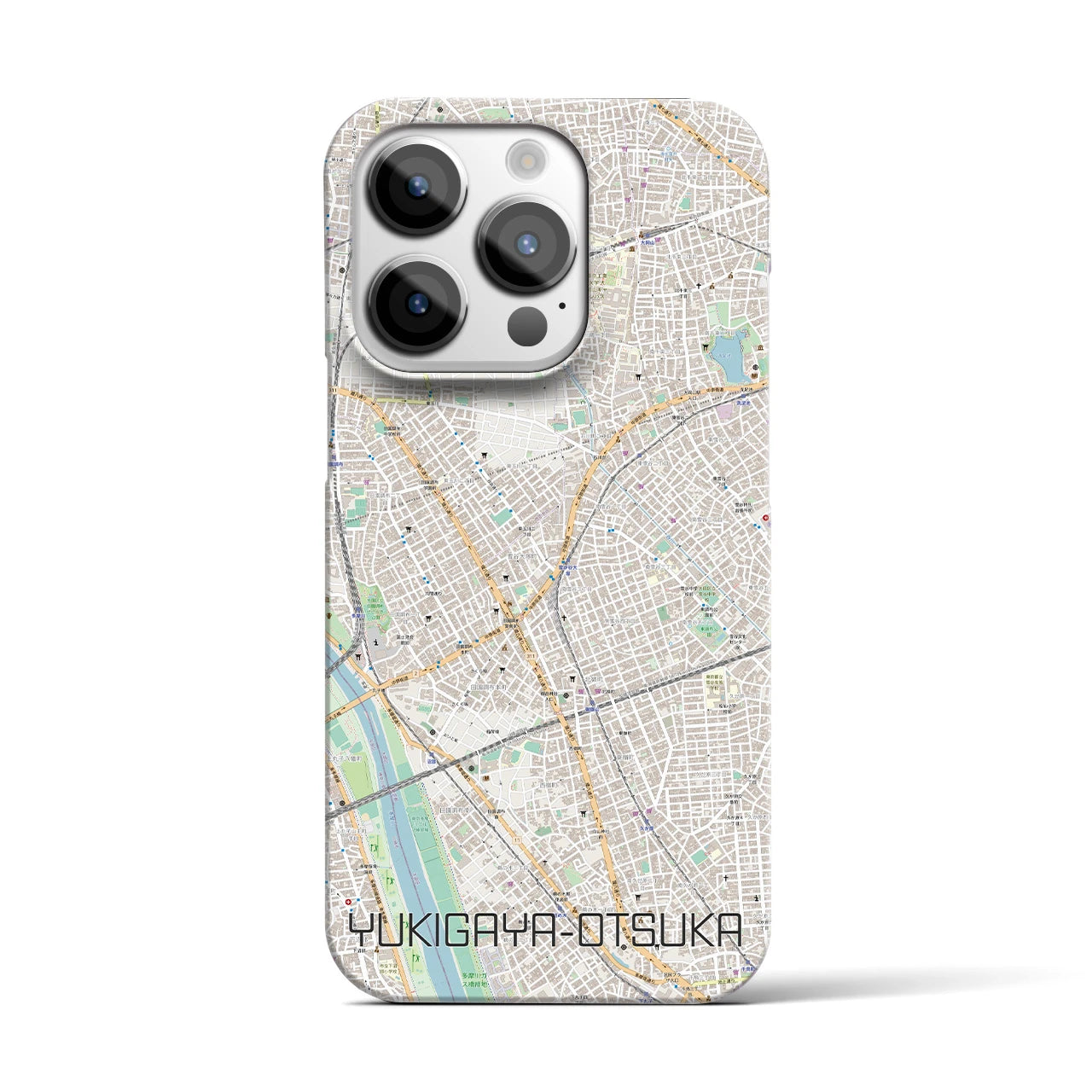 【雪が谷大塚】地図柄iPhoneケース（バックカバータイプ・ナチュラル）iPhone 14 Pro 用