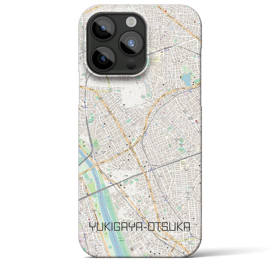【雪が谷大塚】地図柄iPhoneケース（バックカバータイプ・ナチュラル）iPhone 15 Pro Max 用