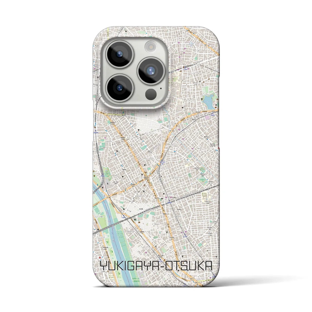 【雪が谷大塚】地図柄iPhoneケース（バックカバータイプ・ナチュラル）iPhone 15 Pro 用