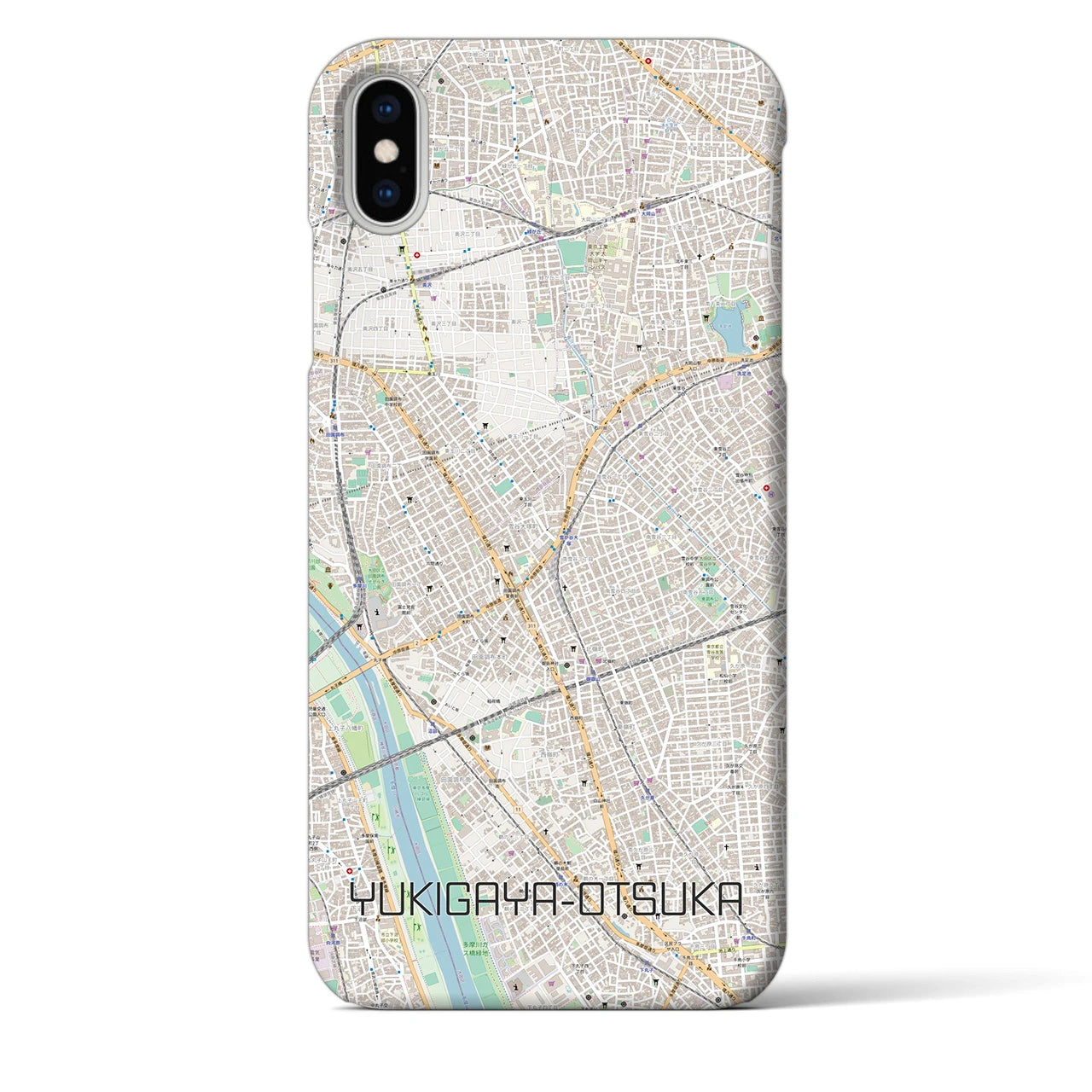 【雪が谷大塚】地図柄iPhoneケース（バックカバータイプ・ナチュラル）iPhone XS Max 用