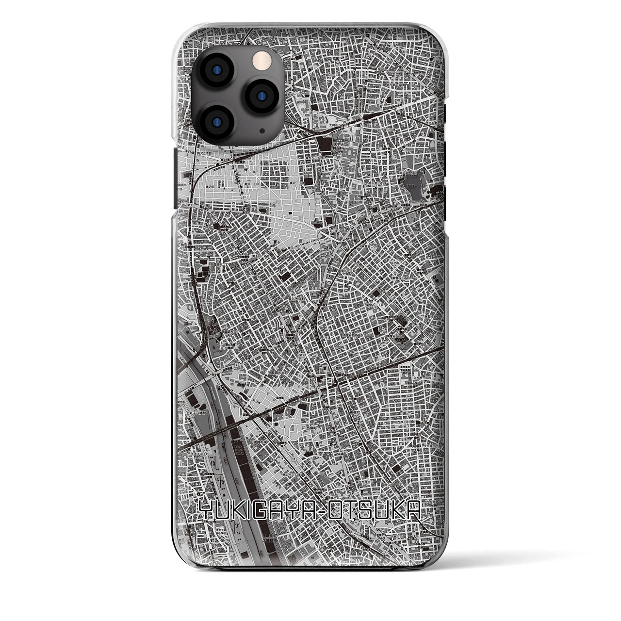 【雪が谷大塚】地図柄iPhoneケース（クリアタイプ・モノトーン）iPhone 11 Pro Max 用